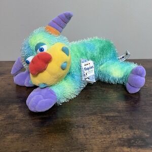 Aurora Flopsies Zonk 12" Bean Plush Green Purple Monster Laying Position